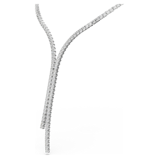 Collana a Y Matrix, Taglio Round, Bianco, Placcato rodio