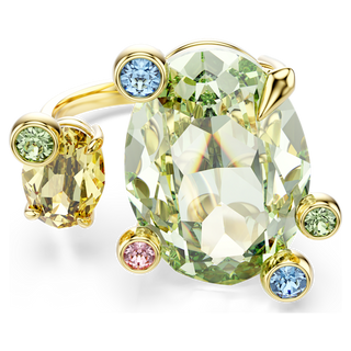 Anello aperto Gema, Taglio misto, Multicolore, Placcato color oro