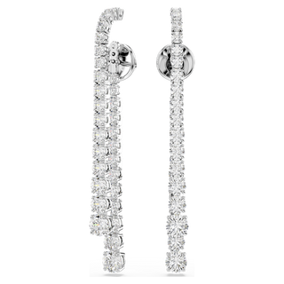 Orecchini pendenti Matrix, Sfumatura di tagli Round, Bianchi, Placcato rodio