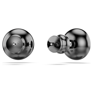 Orecchini a lobo Una Angelic, Taglio Round, Neri, Placcato rutenio