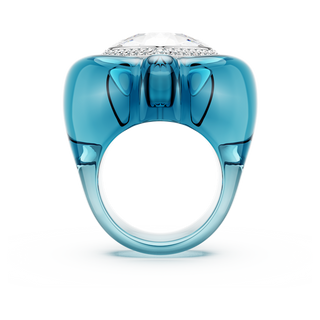 Anello cocktail Dulcis, Taglio Heart, Pavé, Cuore, Blu