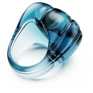 Anello cocktail Dulcis, Taglio Heart, Pavé, Cuore, Blu