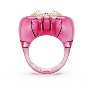 Anello cocktail Dulcis, Taglio Heart, Pavé, Cuore, Rosa