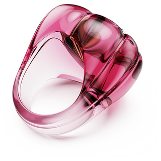 Anello cocktail Dulcis, Taglio Heart, Pavé, Cuore, Rosa