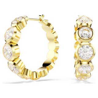 Orecchini a cerchio Imber, Taglio Round, Bianchi, Placcato color oro
