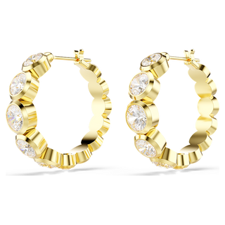 Orecchini a cerchio Imber, Taglio Round, Bianchi, Placcato color oro