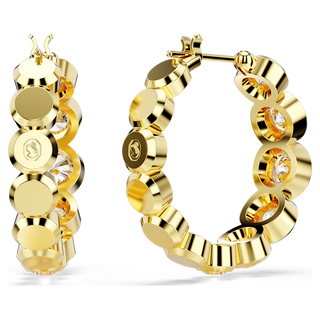 Orecchini a cerchio Imber, Taglio Round, Bianchi, Placcato color oro