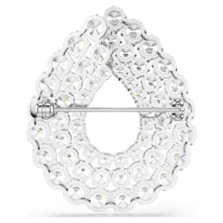 Spilla Matrix, Taglio Round, Bianca, Placcato rodio