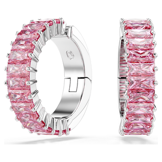 Orecchini ear cuff Matrix, Taglio baguette, Placcato rodio