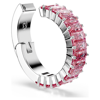 Orecchini ear cuff Matrix, Taglio baguette, Placcato rodio