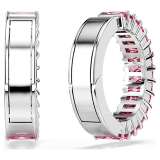 Orecchini ear cuff Matrix, Taglio baguette, Placcato rodio