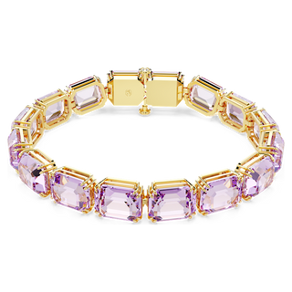 Braccialetto Millenia, Taglio ottagonale, Viola, Placcato color oro