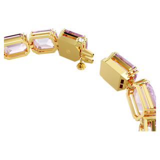 Braccialetto Millenia, Taglio ottagonale, Viola, Placcato color oro