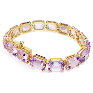 Braccialetto Millenia, Taglio ottagonale, Viola, Placcato color oro