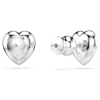 Orecchini a lobo Ariana Grande x Swarovski, Taglio misto, Cuore, Bianchi, Placcato rodio