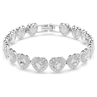 Braccialetto Ariana Grande x Swarovski, Taglio misto, Cuore, Bianco, Placcato rodio