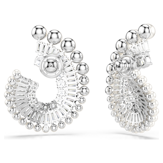 Orecchini pendenti Ariana Grande x Swarovski, Crystal Pearl, Taglio misto, Bianchi, Placcato rodio