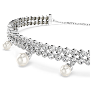 Braccialetto Ariana Grande x Swarovski, Crystal Pearl, Taglio Round, Bianco, Placcato rodio