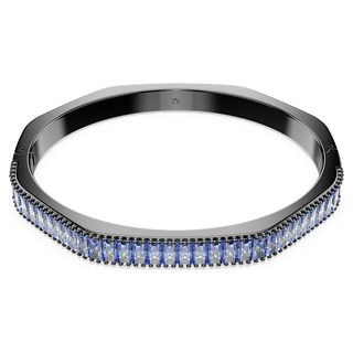 Bracciale rigido Matrix, Taglio baguette, Forma ottagonale, Blu, Placcato rutenio