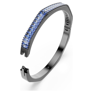 Bracciale rigido Matrix, Taglio baguette, Forma ottagonale, Blu, Placcato rutenio