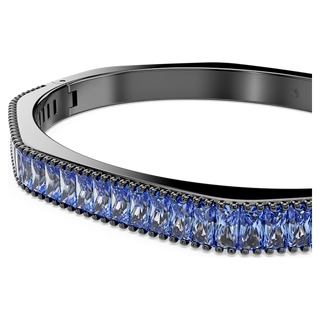 Bracciale rigido Matrix, Taglio baguette, Forma ottagonale, Blu, Placcato rutenio