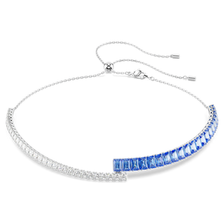 Girocollo Matrix, Taglio misto, Blu, Placcato rodio