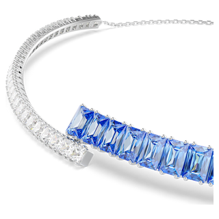 Girocollo Matrix, Taglio misto, Blu, Placcato rodio