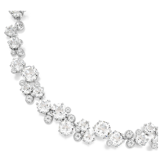 Collana Constella, Taglio Round, Bianca, Placcato rodio