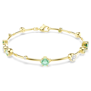 Braccialetto Constella, Taglio misto, Verde, Placcato color oro