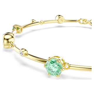 Braccialetto Constella, Taglio misto, Verde, Placcato color oro