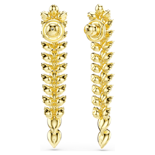 Orecchini pendenti Idyllia, Taglio misto, Lunghi, Bianchi, Placcato color oro