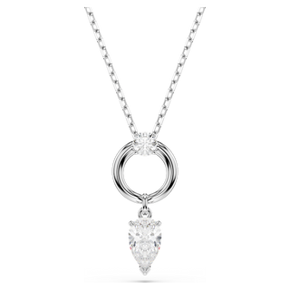 Pendente Mesmera, Taglio Pear, Bianco, Placcato rodio
