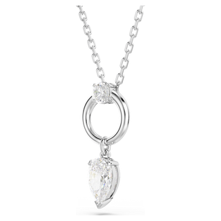 Pendente Mesmera, Taglio Pear, Bianco, Placcato rodio
