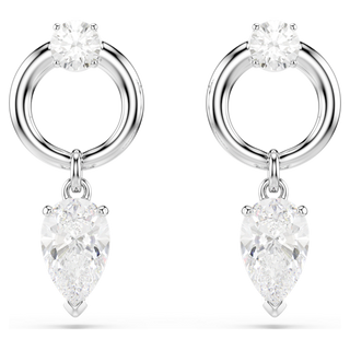 Orecchini pendenti Mesmera, Taglio misto, Bianchi, Placcato rodio