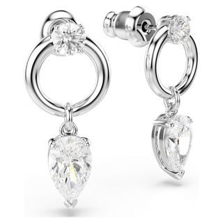 Orecchini pendenti Mesmera, Taglio misto, Bianchi, Placcato rodio