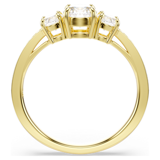 Anello Stilla Attract, Taglio Round, Bianco, Placcato color oro