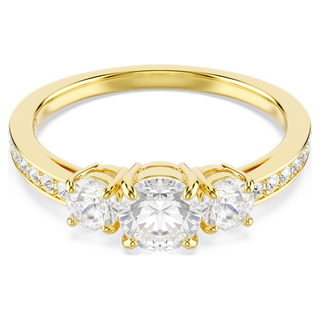 Anello Stilla Attract, Taglio Round, Bianco, Placcato color oro