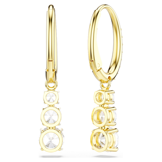 Orecchini a cerchio Stilla Attract, Taglio Round, Bianchi, Placcato color oro