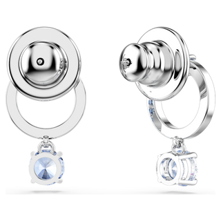 Orecchini pendenti Attract, Taglio Round, Blu, Placcato rodio