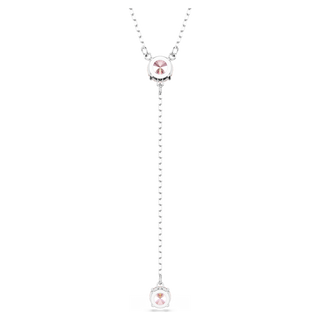 Collana a Y Attract, Taglio Round, Rosa, Placcato rodio