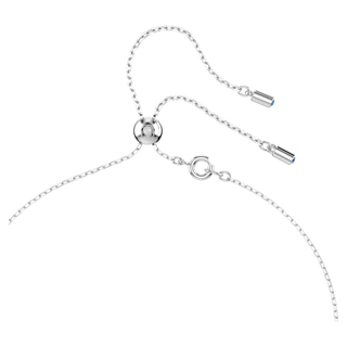 Collana a Y Attract, Taglio Round, Blu, Placcato rodio