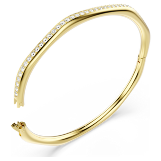 Bracciale rigido Dextera, Forma ottagonale, Taglio Round, Bianco, Placcato color oro