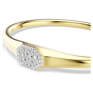 Bracciale rigido Dextera, Taglio Round, Bianco, Placcato color oro