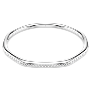 Bracciale rigido Dextera, Forma ottagonale, Taglio Round, Bianco, Placcato rodio