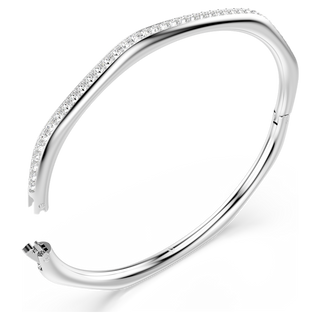 Bracciale rigido Dextera, Forma ottagonale, Taglio Round, Bianco, Placcato rodio