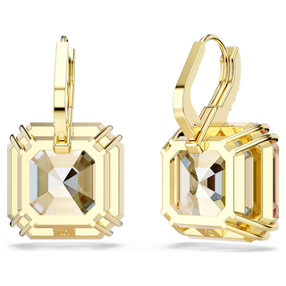 Orecchini pendenti Millenia, Taglio misto, Caramello, Placcato color oro