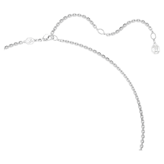 Pendente Millenia, Taglio ottagonale, Bianco, Placcato rodio