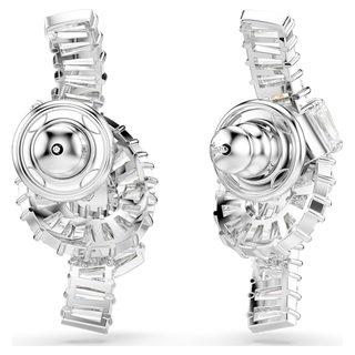 Orecchini Matrix, Taglio baguette, Nodo, Bianchi, Placcato rodio