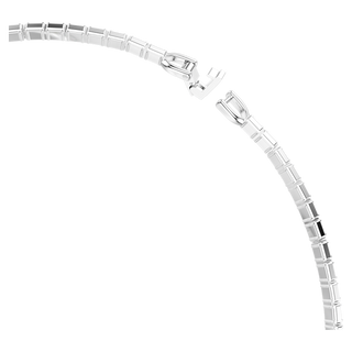 Collana Matrix, Taglio baguette, Bianca, Placcato rodio