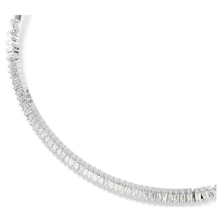 Collana Matrix, Taglio baguette, Bianca, Placcato rodio